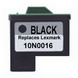 Lexmark Remanufactured 10n0016 (#16) Black Ink Cartridge -   (black)